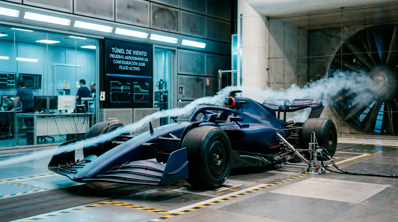 Monoplaza de Fórmula 1 2026 con aerodinámica activa y nuevo reglamento técnico